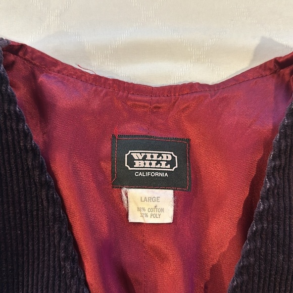 Wild Bill Vintage Corduroy Vest maroon large EUC - Picture 3 of 4